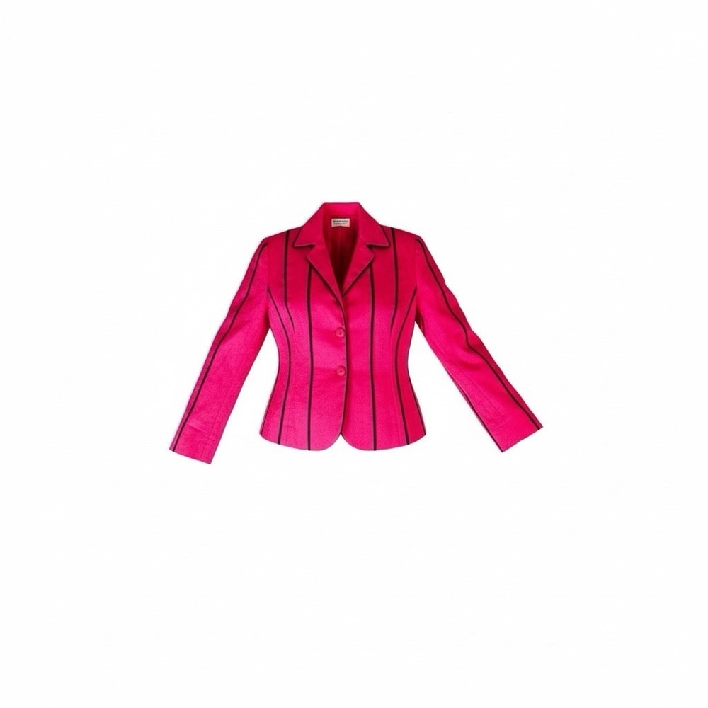 Women's Giancarlo Ferrari Blazer Pink And Black Stripped Size 6